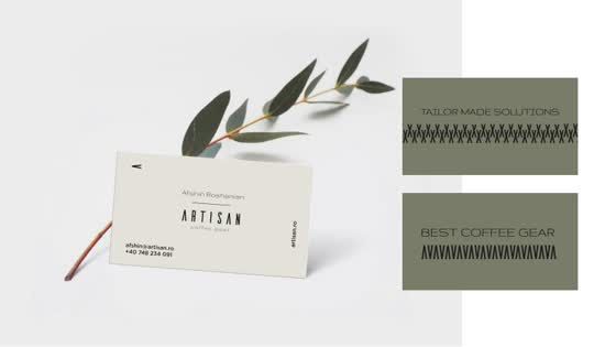 Business card and branded tape with an olive branch