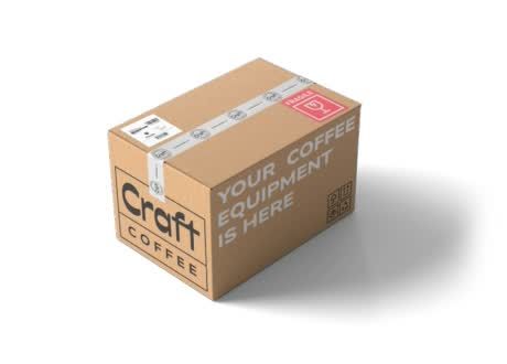 Shipping box: Your coffee equipment is here