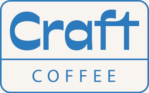 The Craft Coffee wordmark in blue
