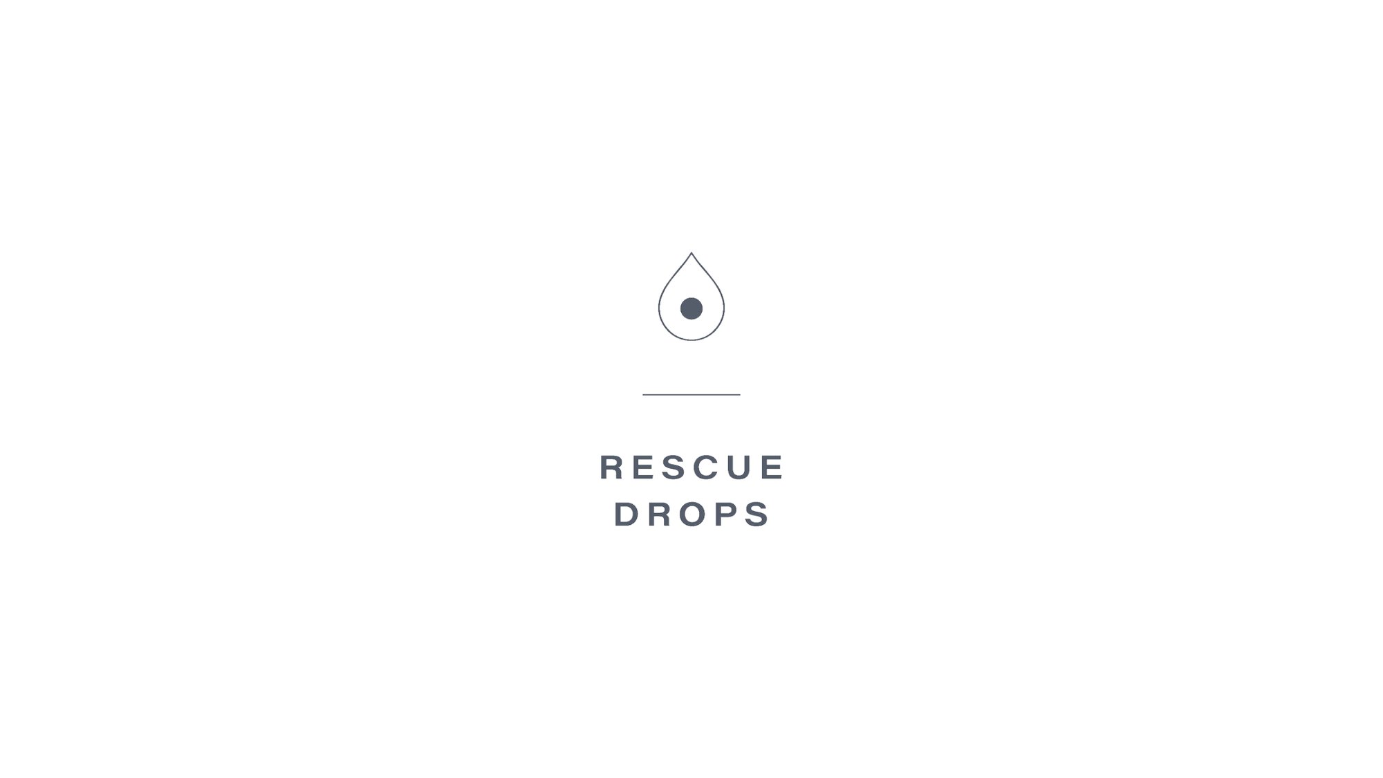 Simbolul Rescue Drops: o picătură deasupra numelui