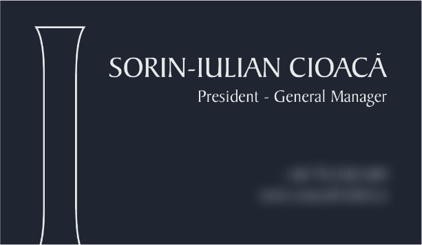 A second ink business card, with the column's outline