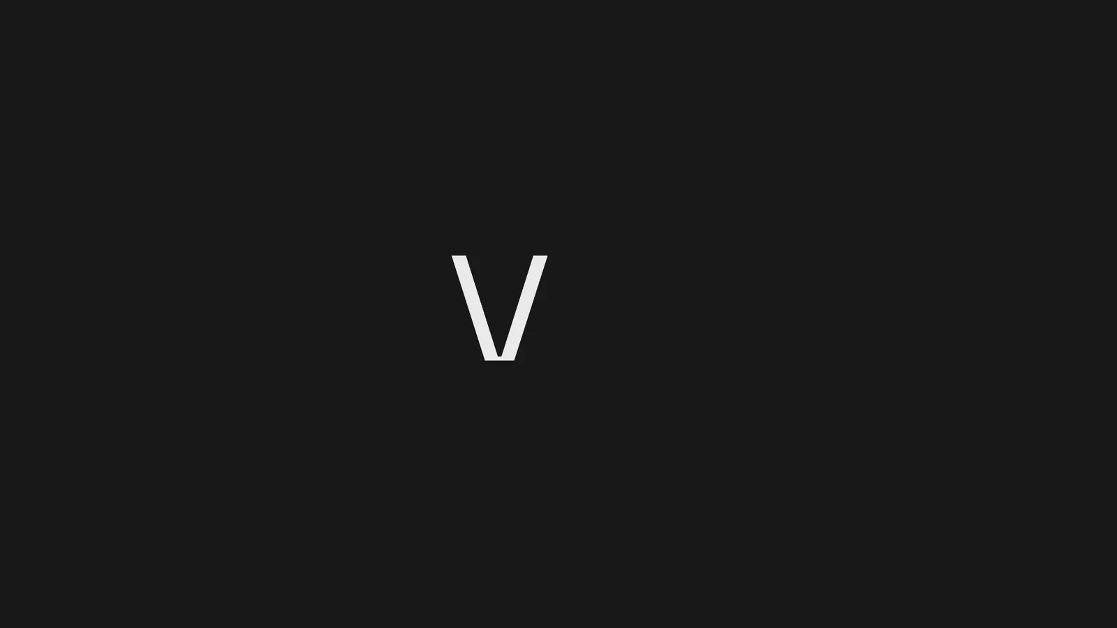 The short V logo on black, its star turning into new shapes