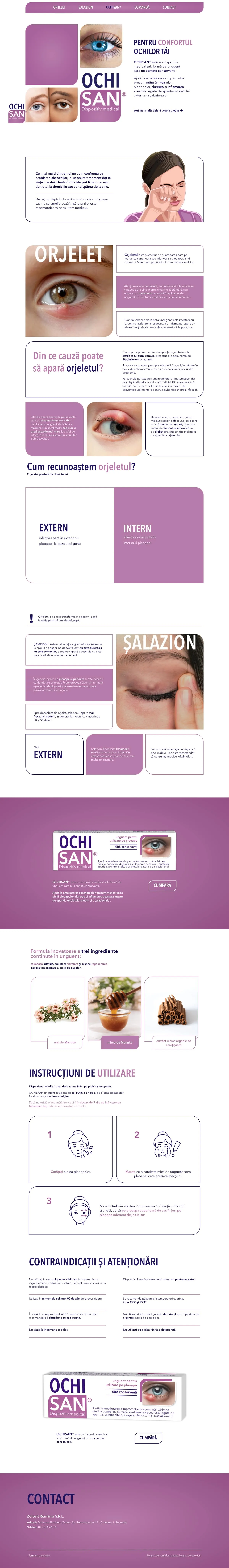 The ochisan.ro page, scrolling