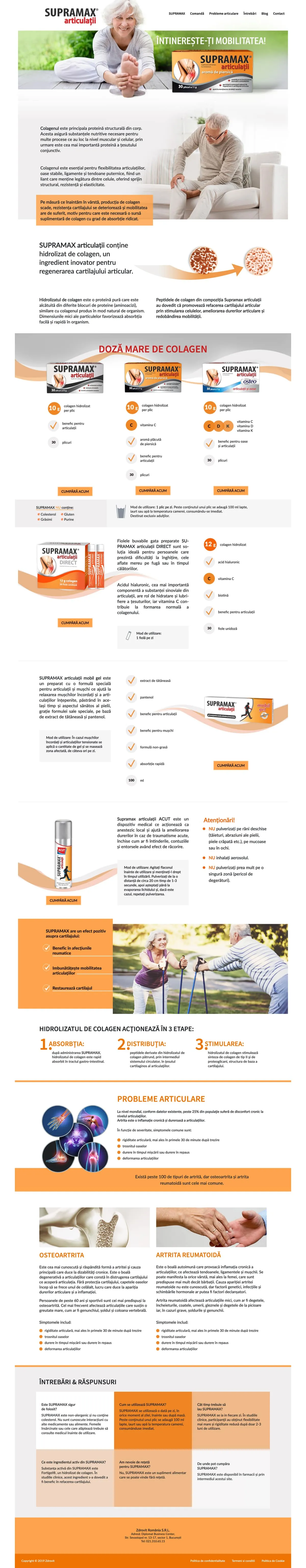 The supramax.ro page, scrolling