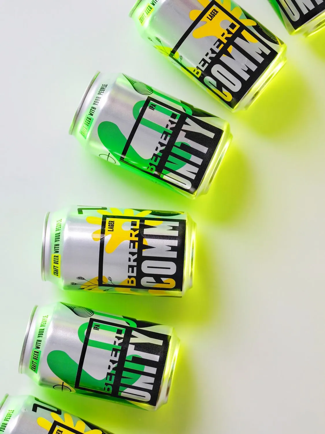 A diagonal of COMM and UNITY cans