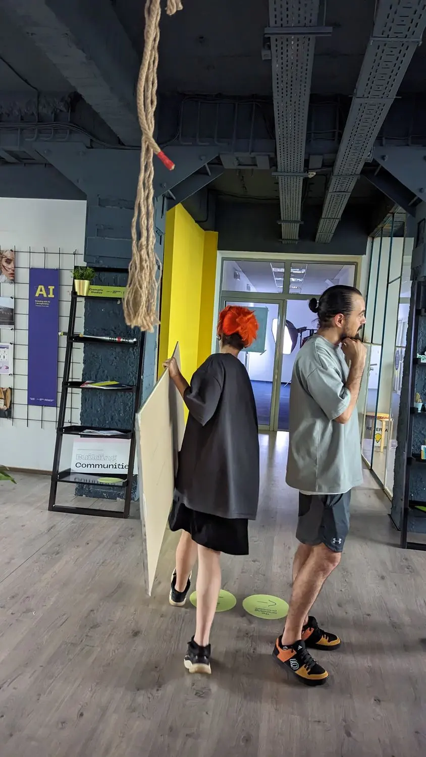Talking by the shelves
