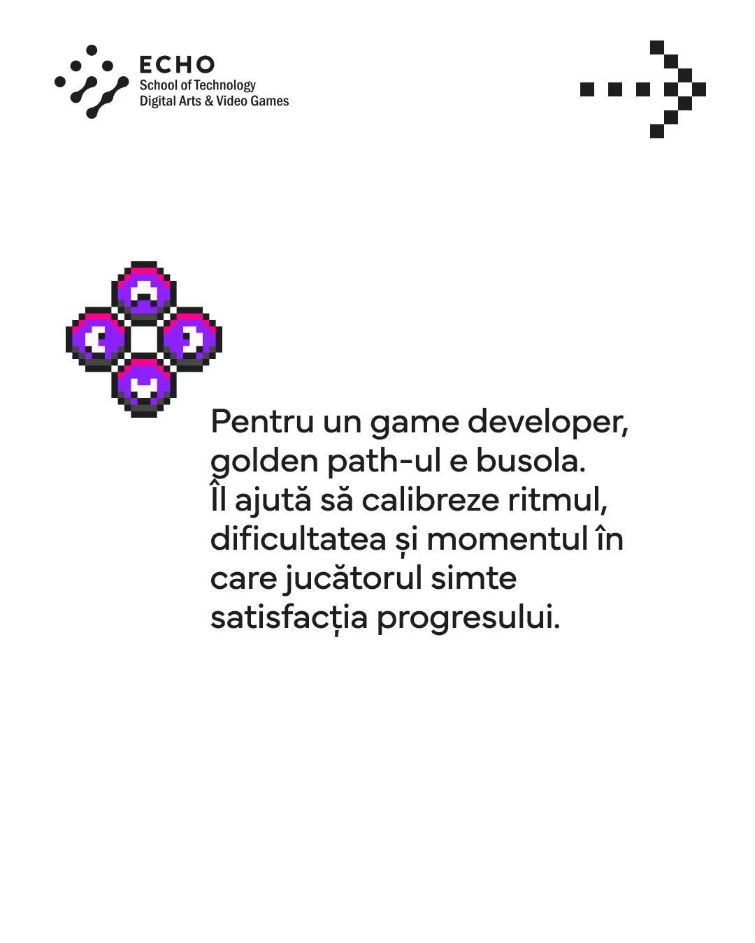 Slide: the golden path as a game developer's compass