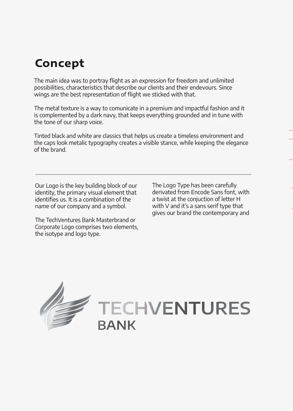 Brandbook page: the logo concept