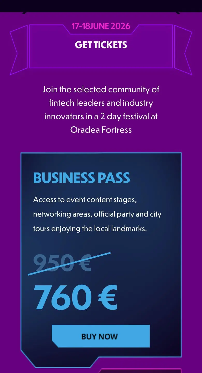 Get Tickets pe telefon: Business Pass la 760 de euro, cu butonul Buy now