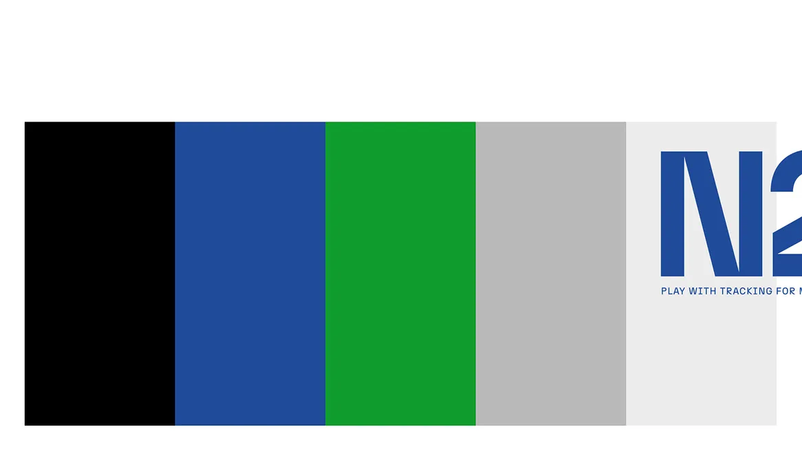 Colour palette: black, blue, green and grey