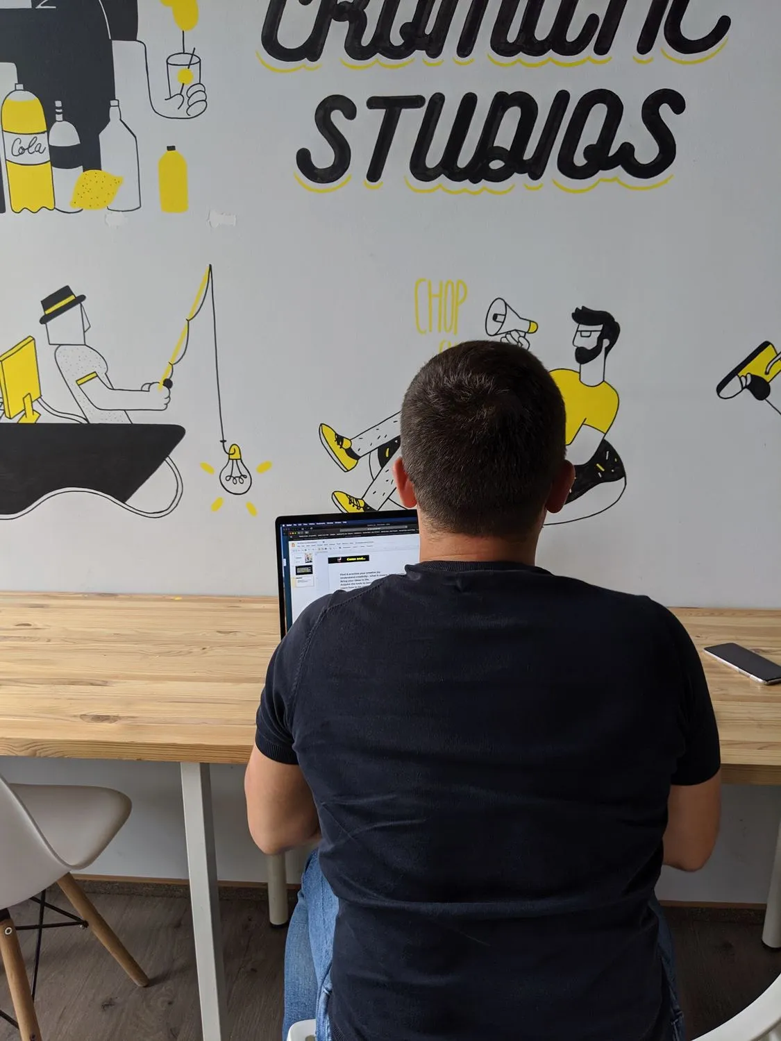 Working under the Cromatic Studios lettering