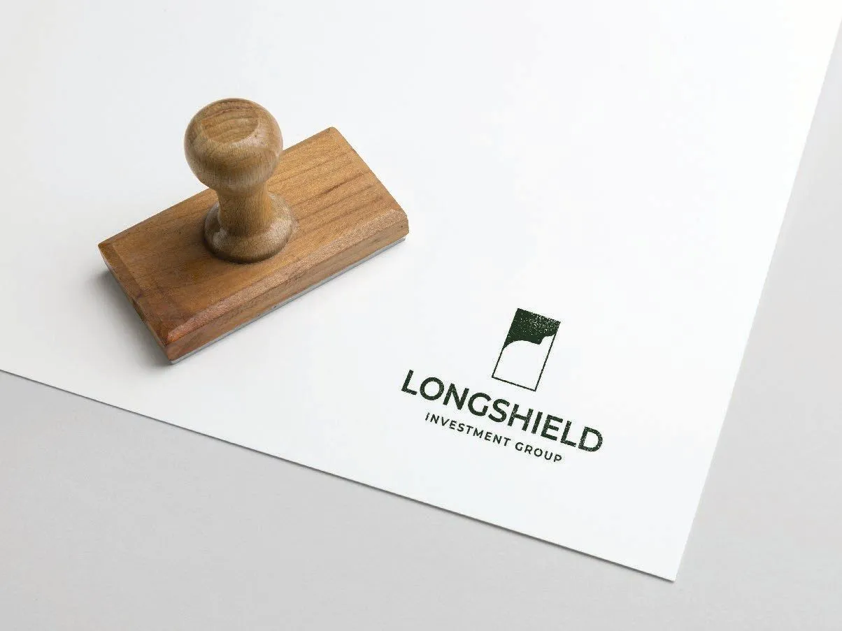 Wooden stamp and the Longshield logo