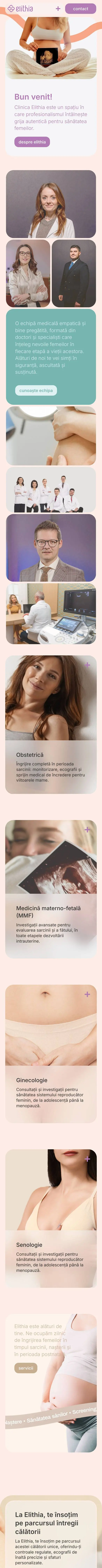 The elithia.ro homepage on a phone, scrolling