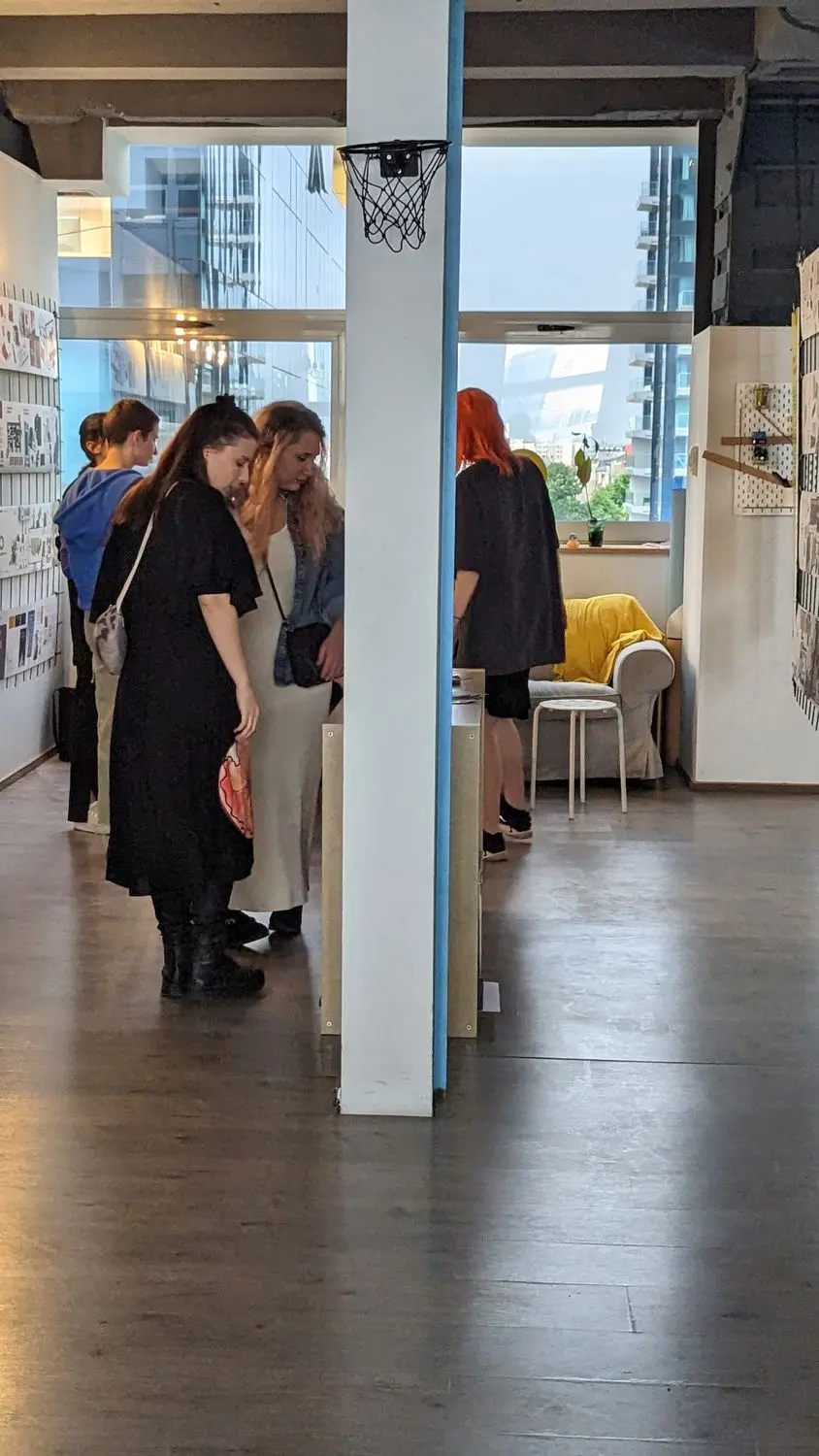 Visitors on the floor