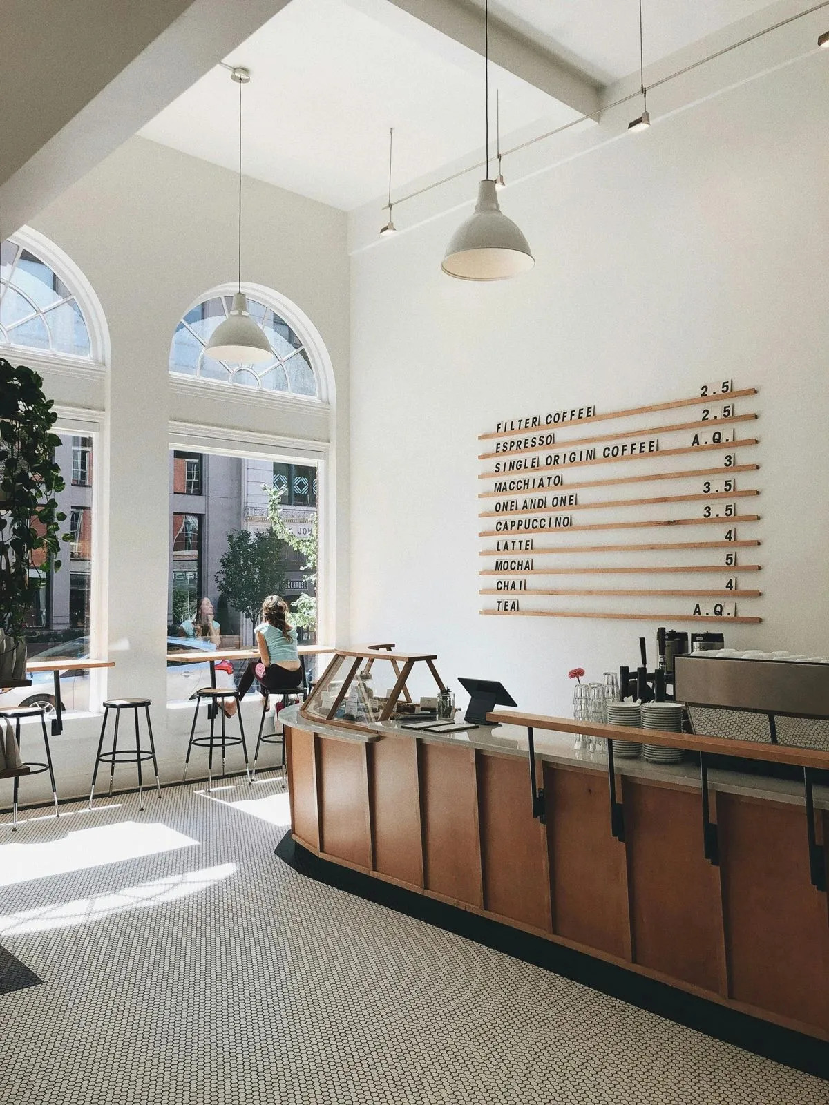 A bright specialty coffee bar