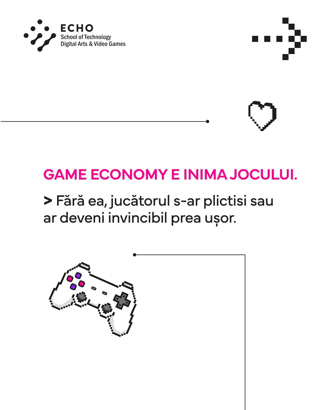 Slide: game economy is the heart of the game, with a pixel controller
