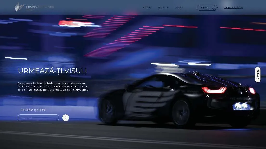 Website: a car in motion, follow your dream