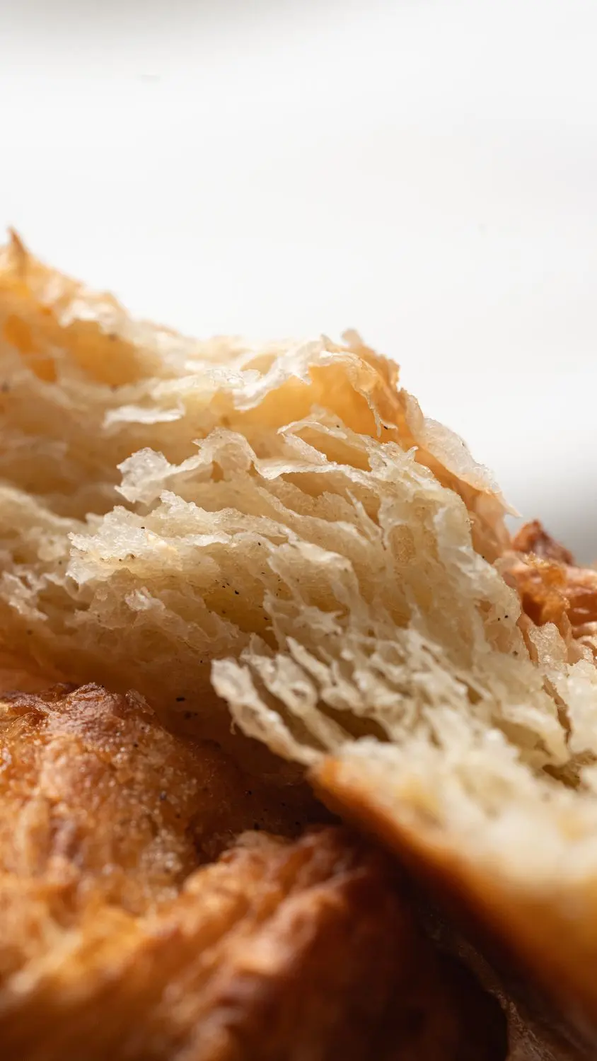 Layers of croissant dough