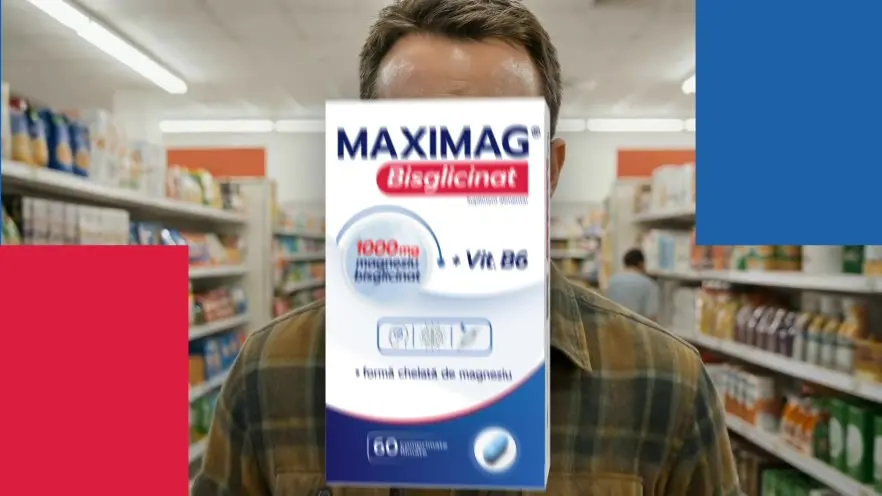 The Maximag Bisglicinat box flies in front of his face
