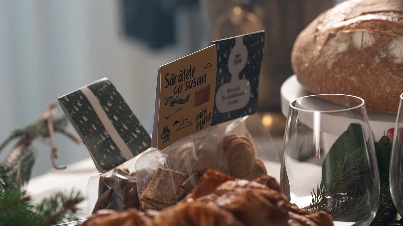 The Christmas table, wine and breads