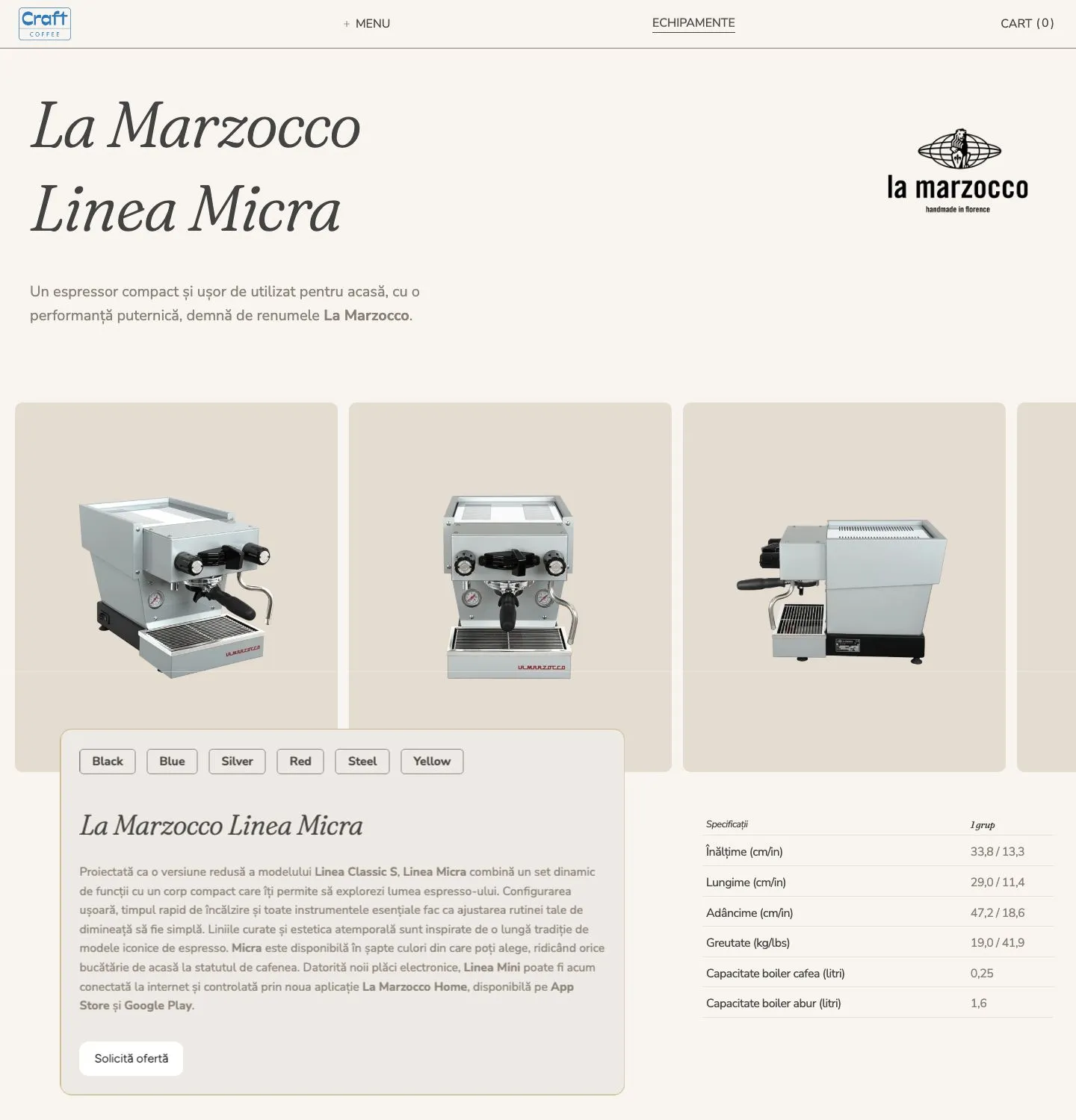 Linea Micra: gallery, colour options and specifications