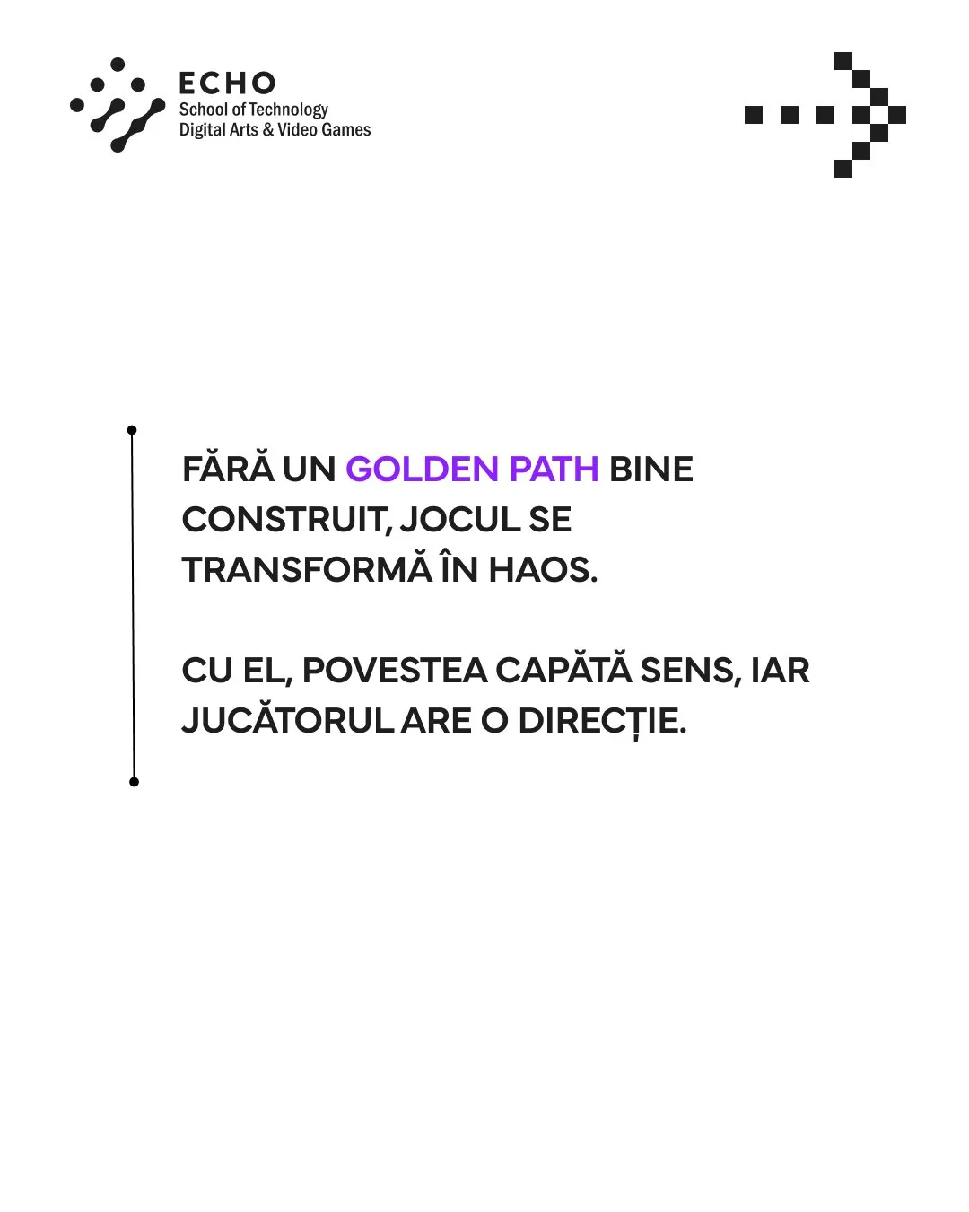 Slide: without a golden path, the game turns into chaos