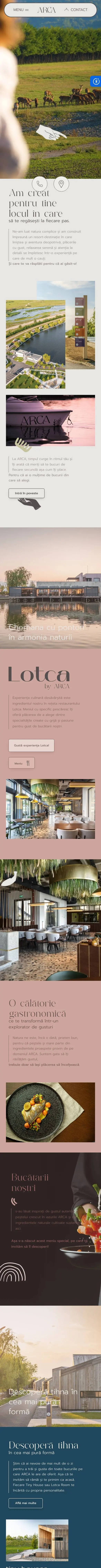 Pagina principală arca-resort.ro pe telefon, derulată