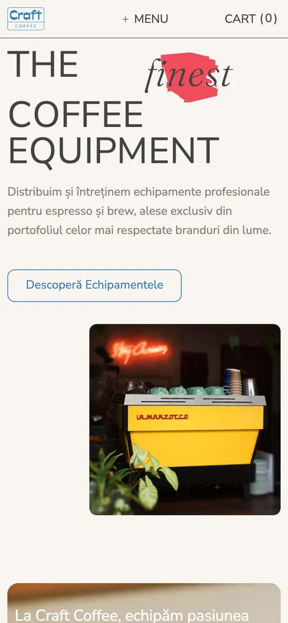 The homepage hero on a phone