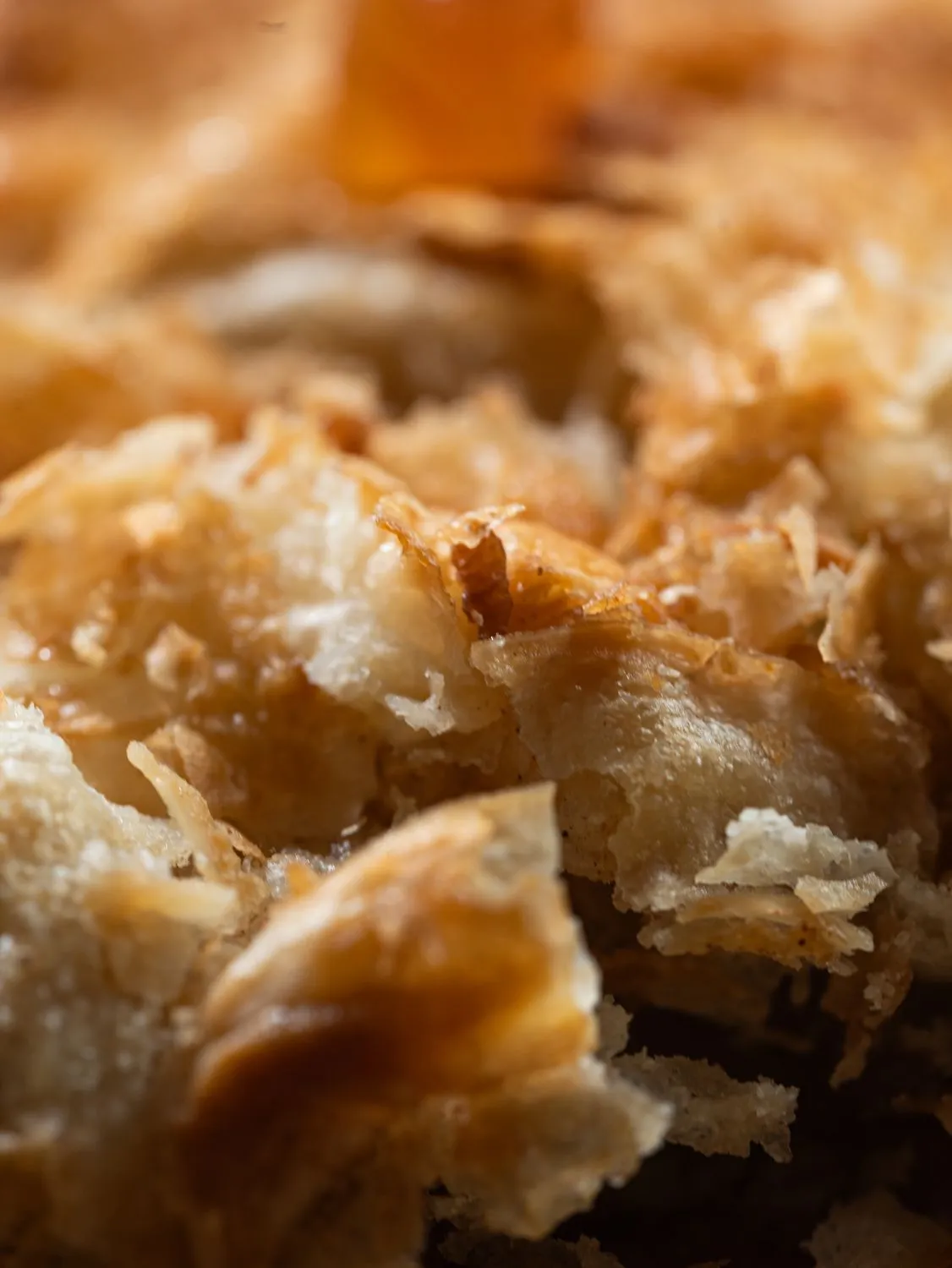 Macro of the caramelised top
