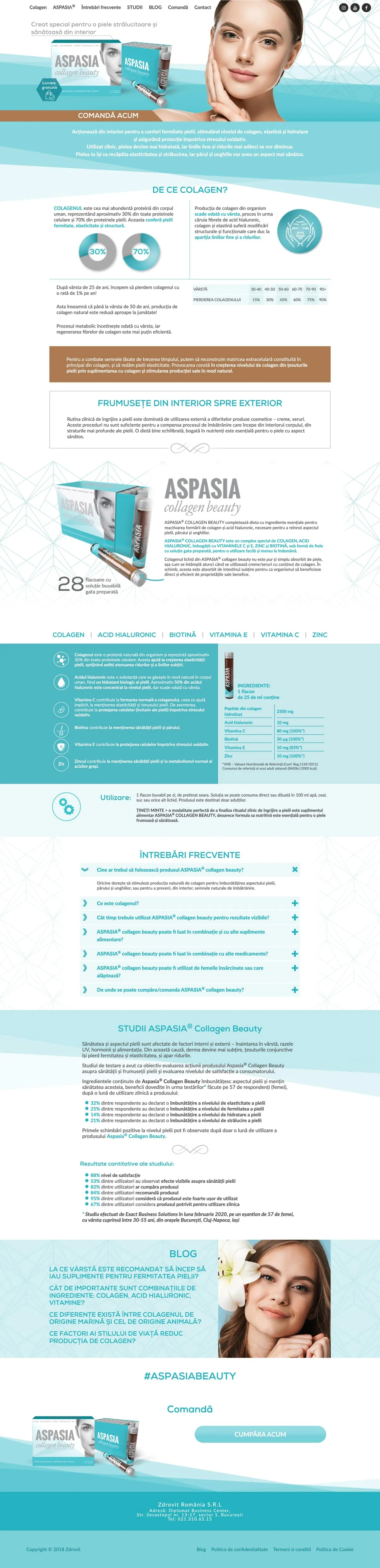 The aspasiabeauty.ro page, scrolling