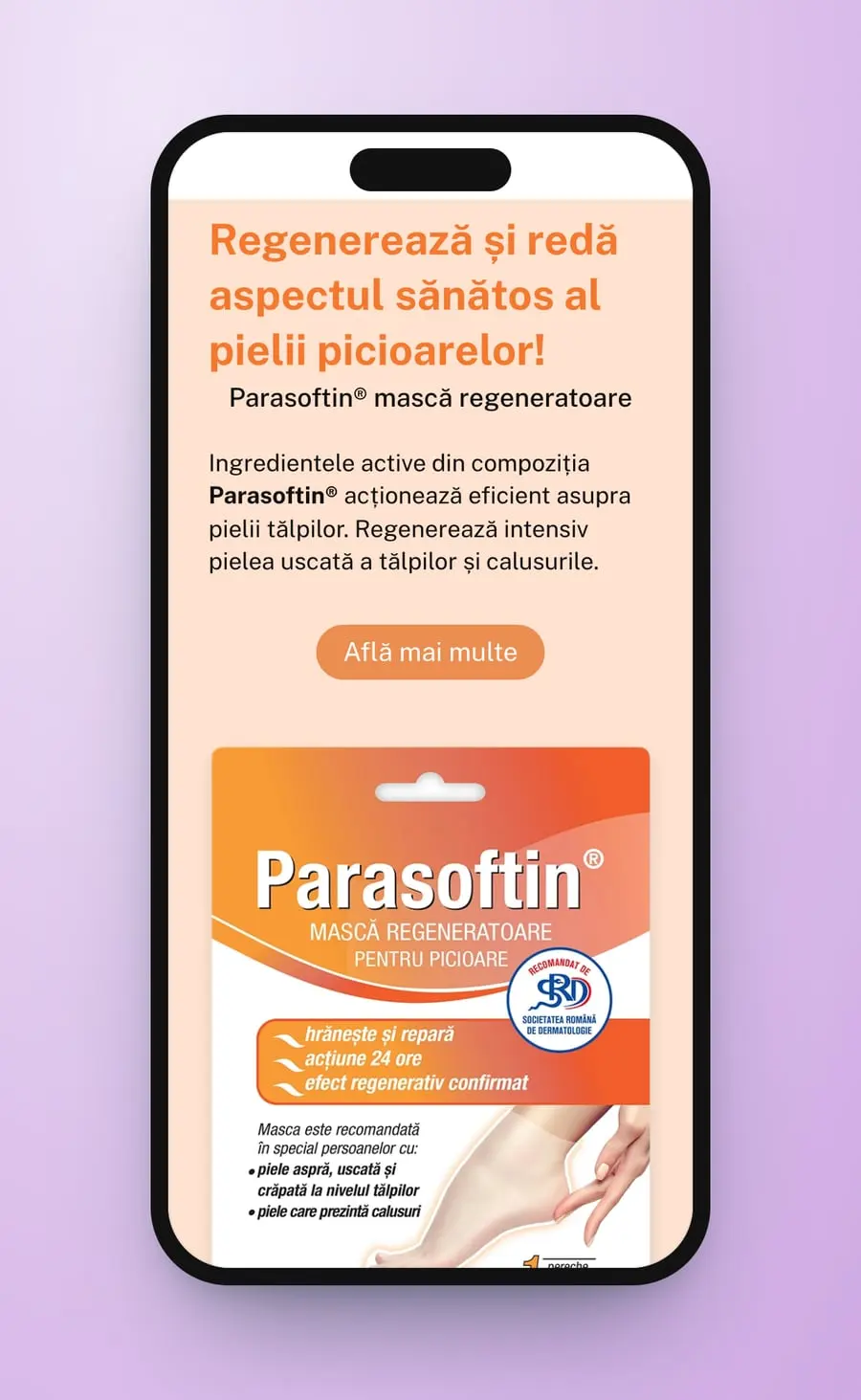 Masca regeneratoare pe telefon, pe piersică