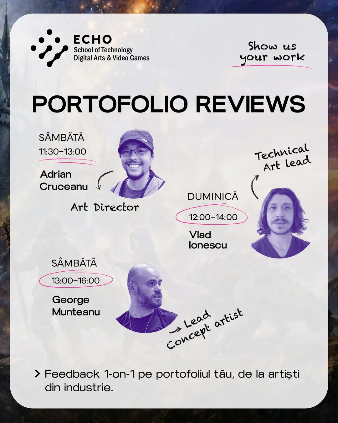 Slide: portfolio reviews with artists from the industry