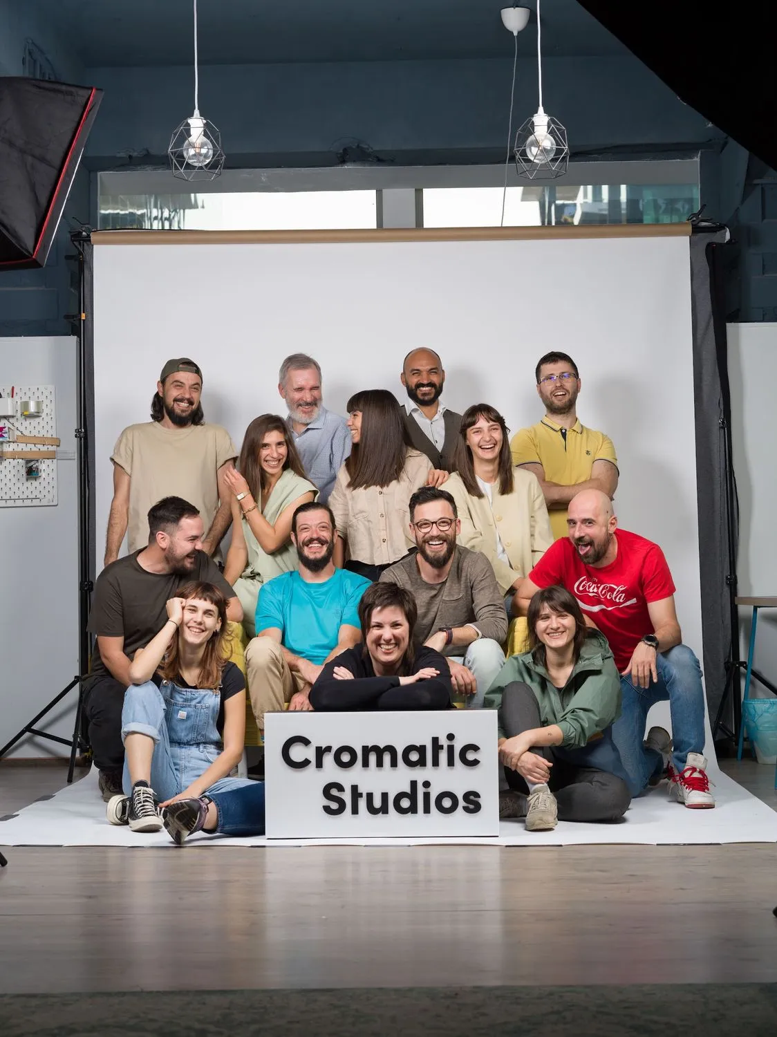 The Cromatic Studios team on a white backdrop