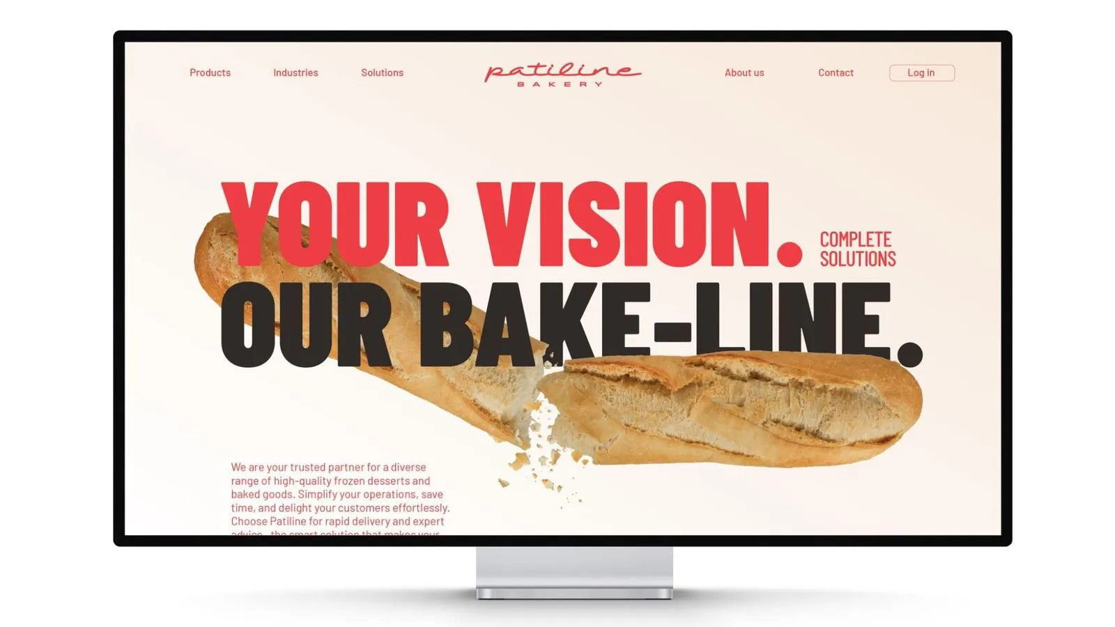 The Patiline website: Your vision. Our bake-line.