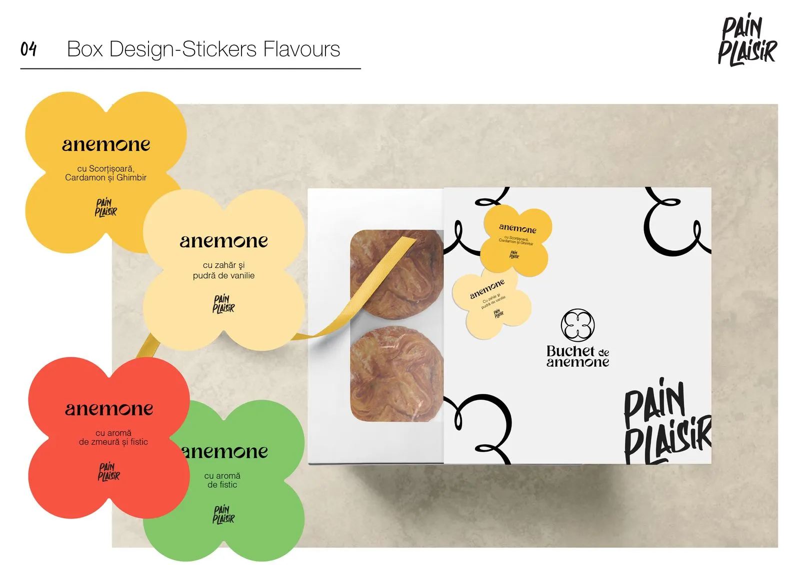 Gift box with flavour stickers