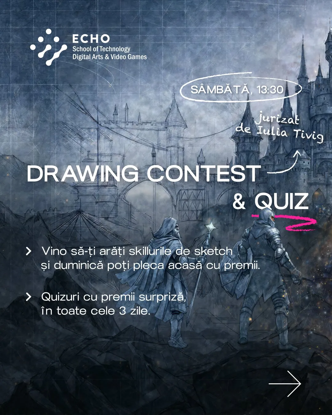 Slide: a drawing contest and quizzes