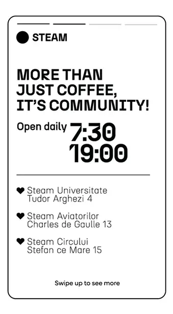 Poster with opening hours
