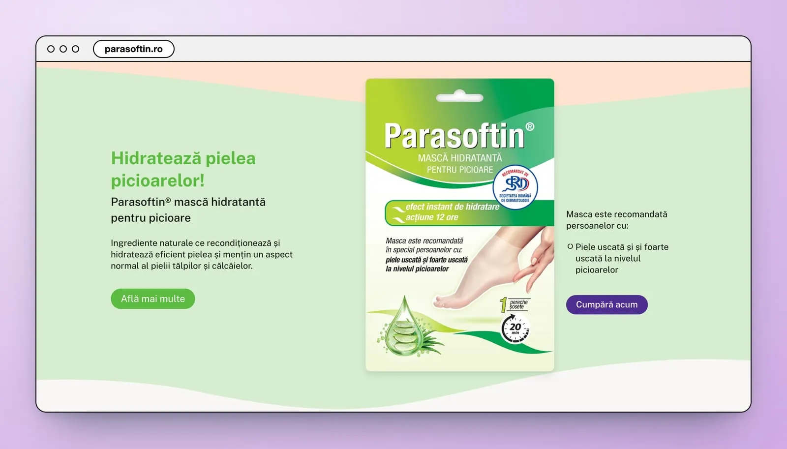 „Hidratează pielea picioarelor!”: masca hidratantă, pe verde