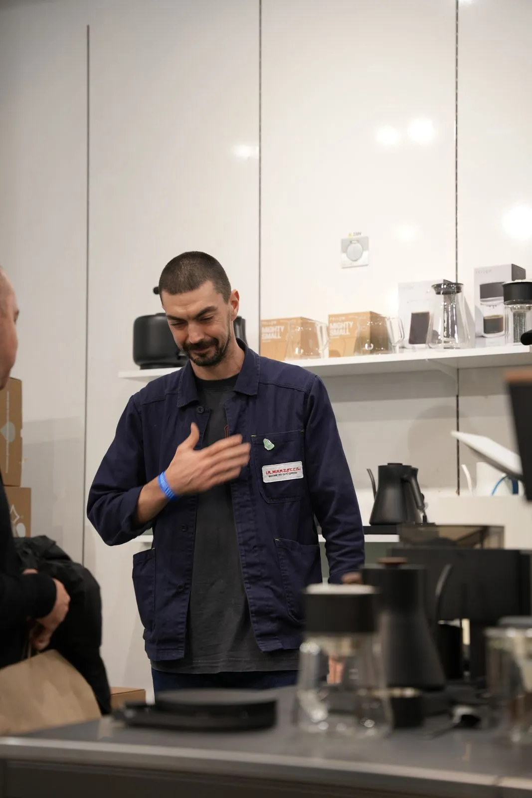 A team member at the brew bar