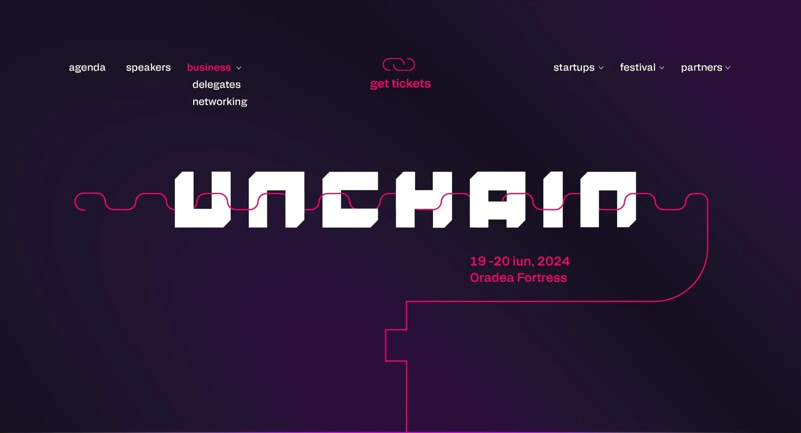 Primul design: UNCHAIN, Cetatea Oradea, firul roșu care intră în logo