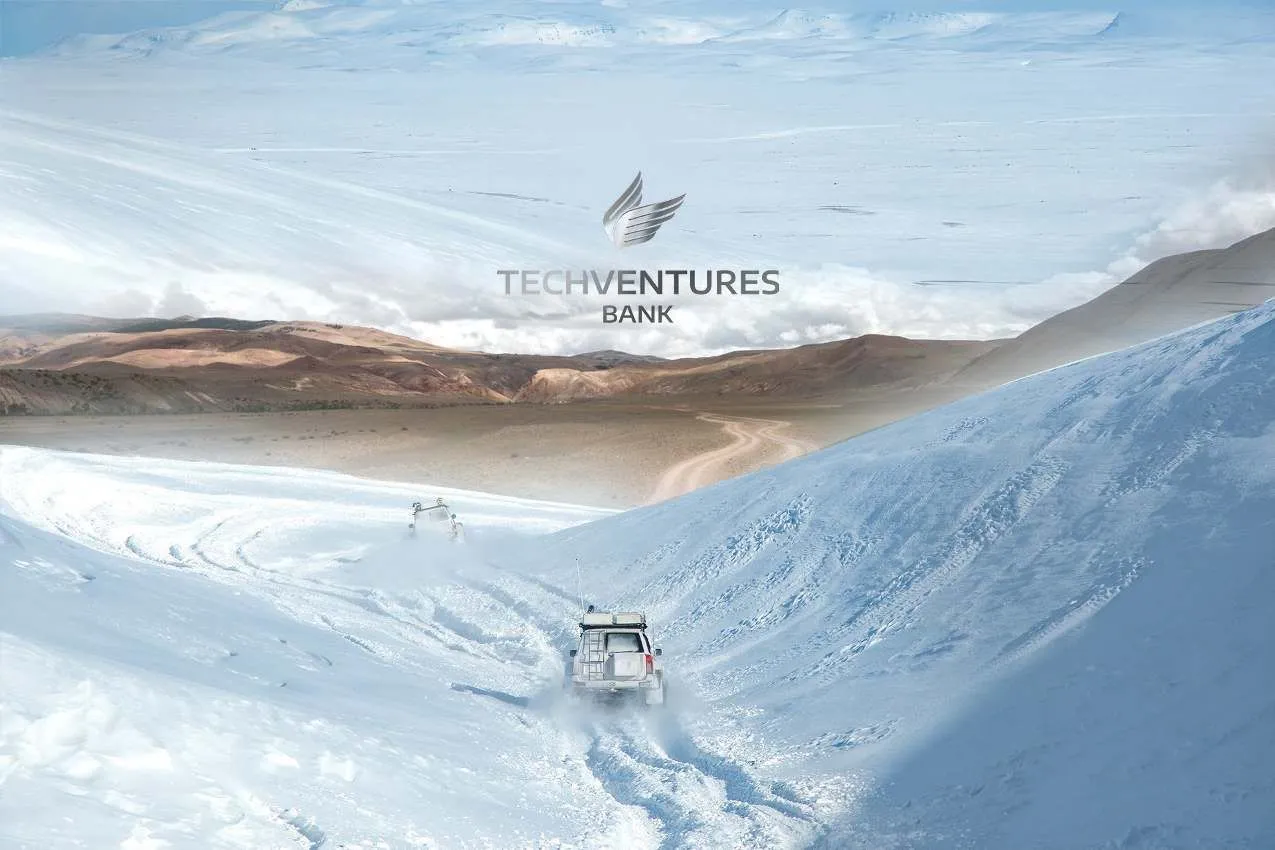 Snowfield with the TechVentures logo