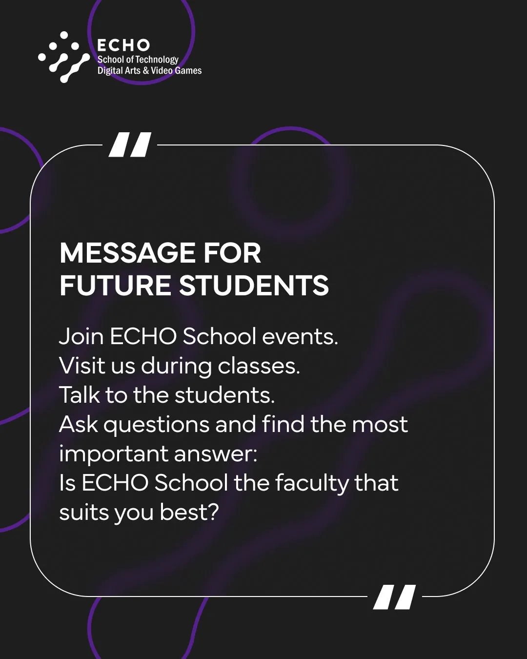 Slide: Message for future students