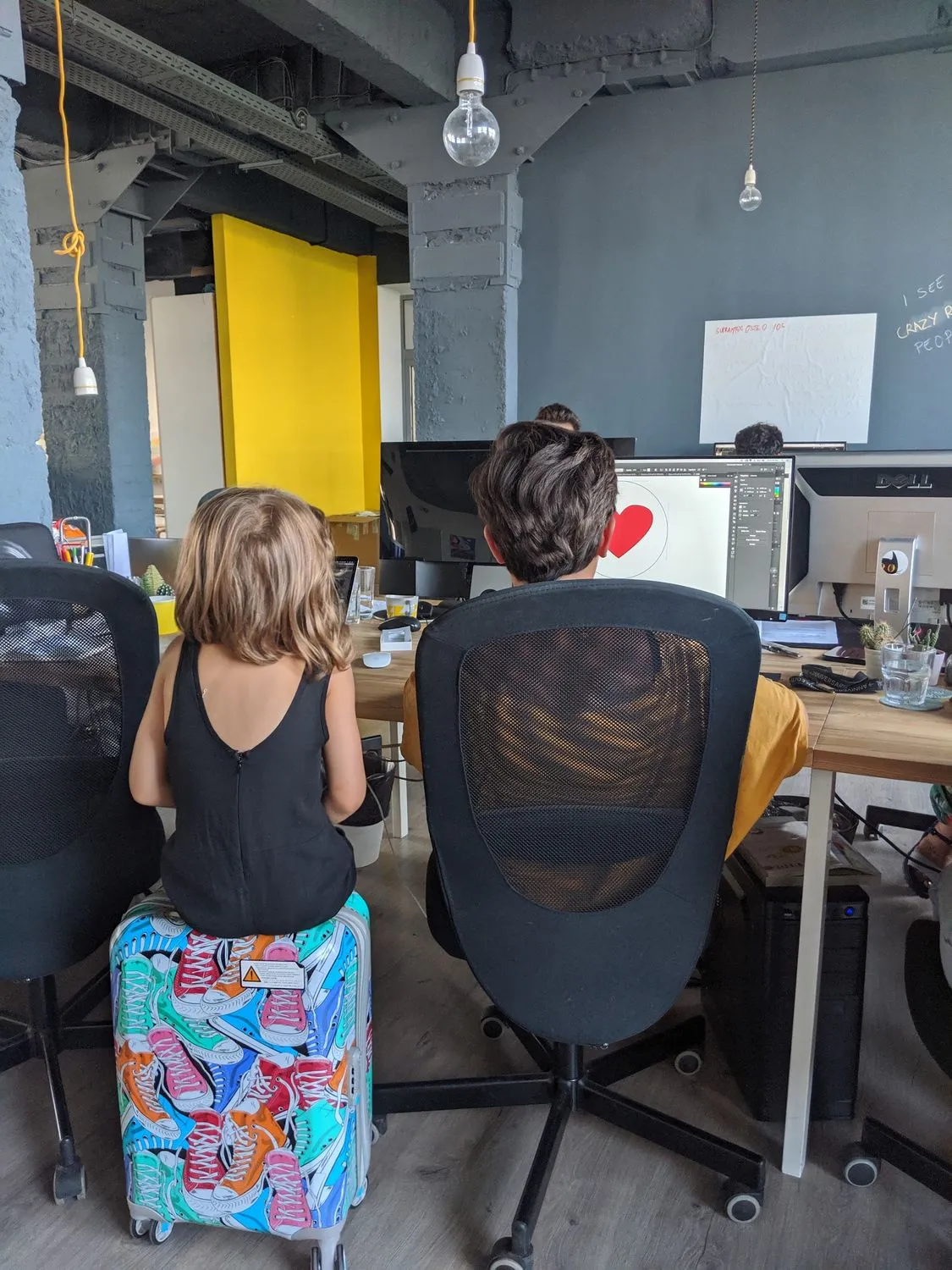 The team at their desks