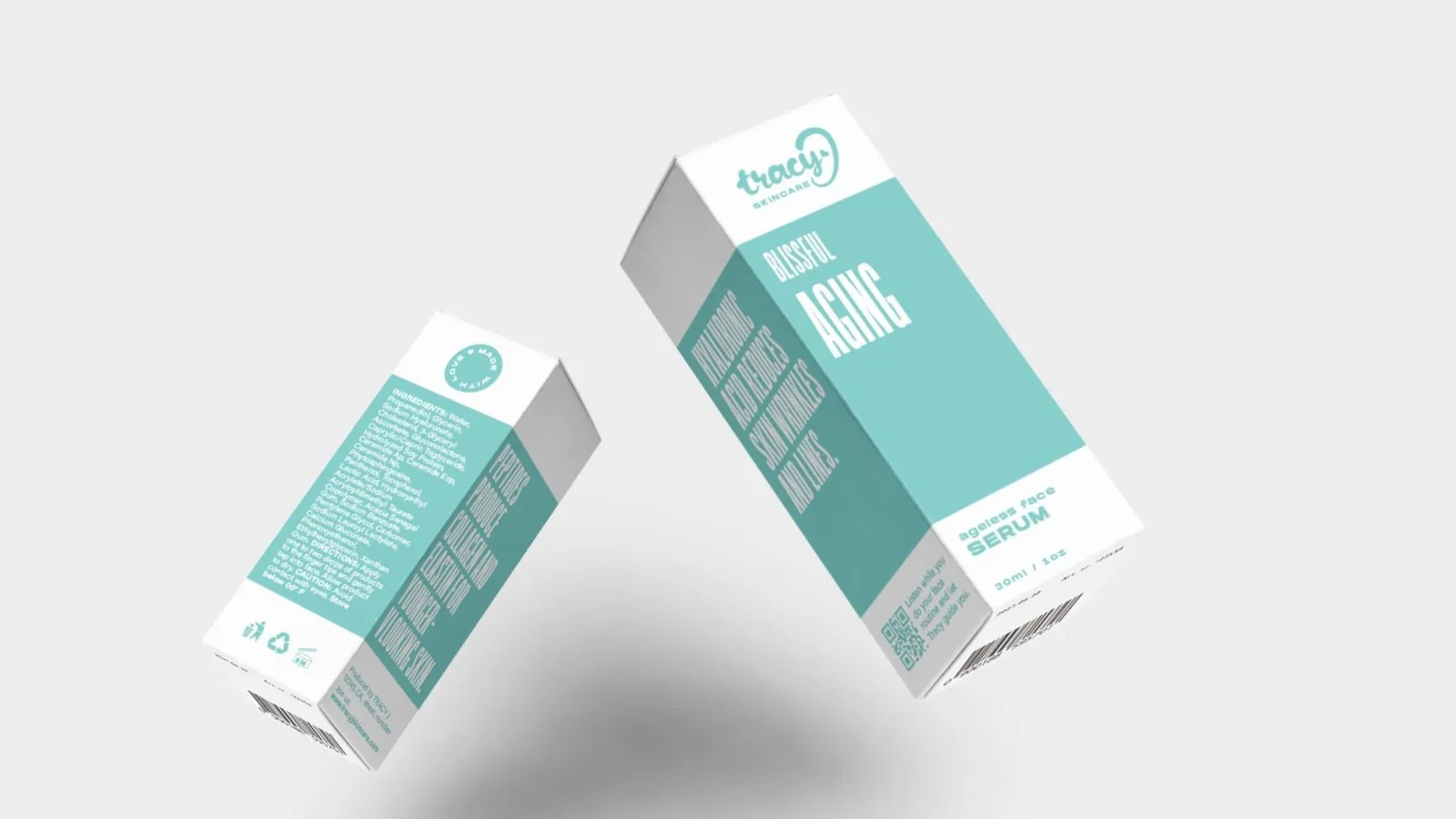 Două cutii turcoaz Blissful Anti Aging în aer