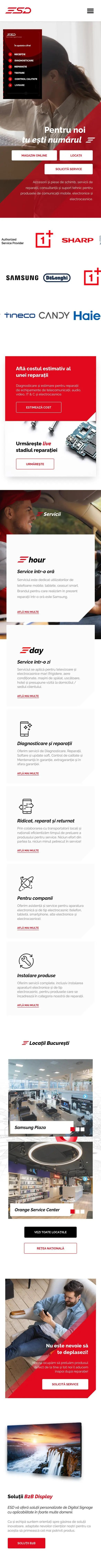 Pagina principală esdrom.ro pe telefon, derulată