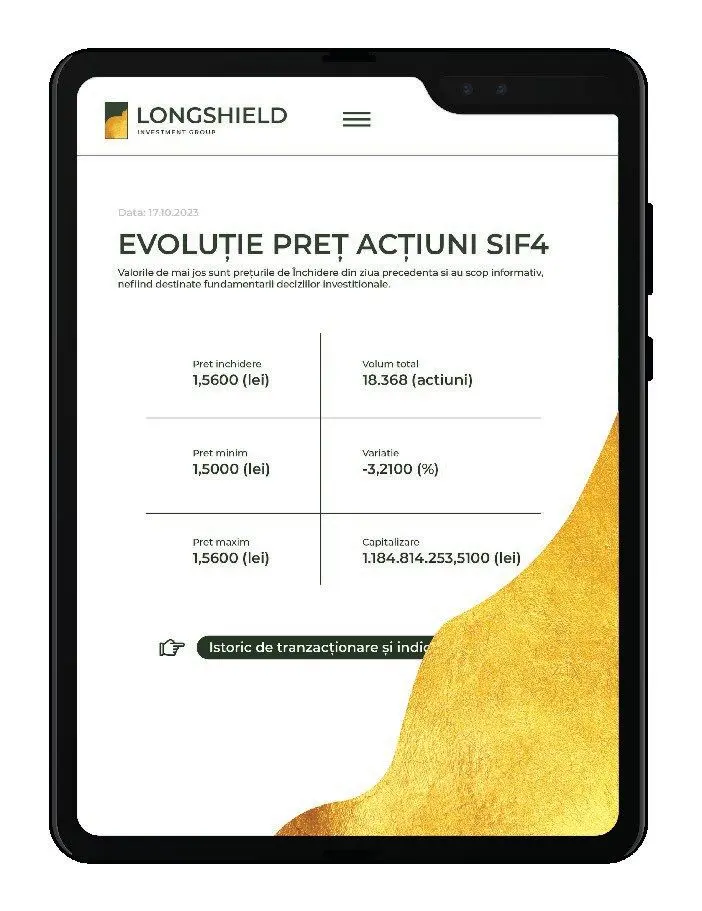 Share price page on a foldable