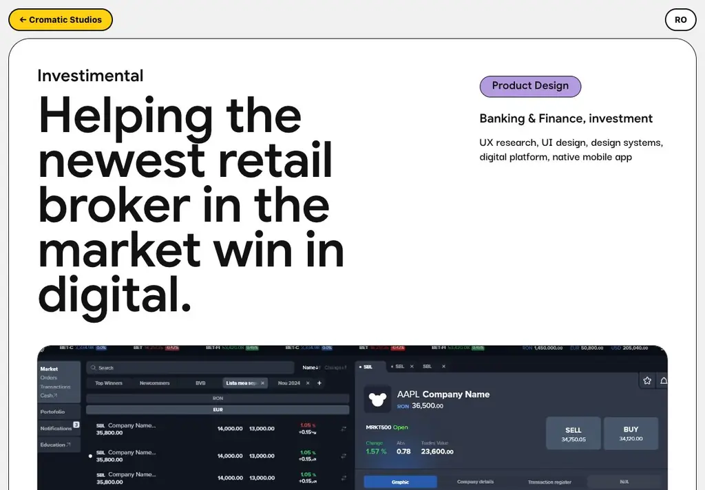 Investimental case study page