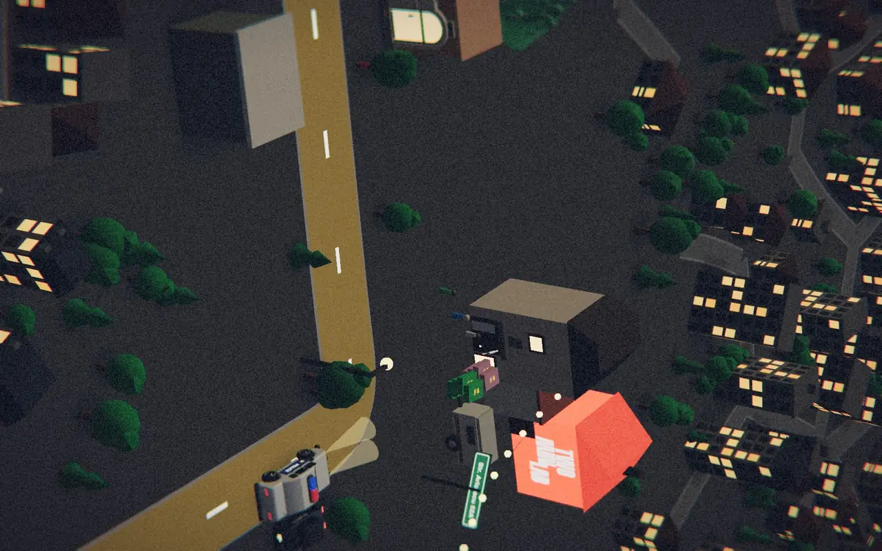 GTA 2 bonus world: dark, top-down, yellow roads